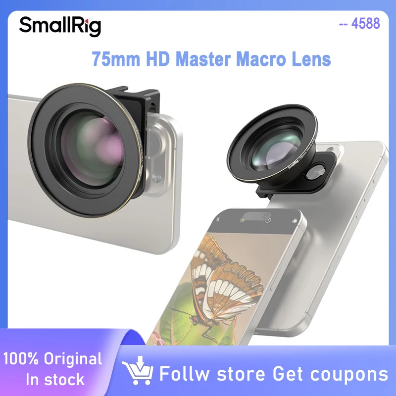

SmallRig 75mm HD Master Macro Lens (T-mount) for iPhone, Samsung, Huawei, Xiaomi Photography Phone Camera Lens Attachment - 4588
