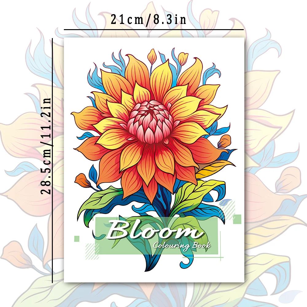 Spiral Coloring book -30 Sheets adult coloring book, 11.2x 8.3 inches, 100g thick paper, drawing book, homecoming holiday gift