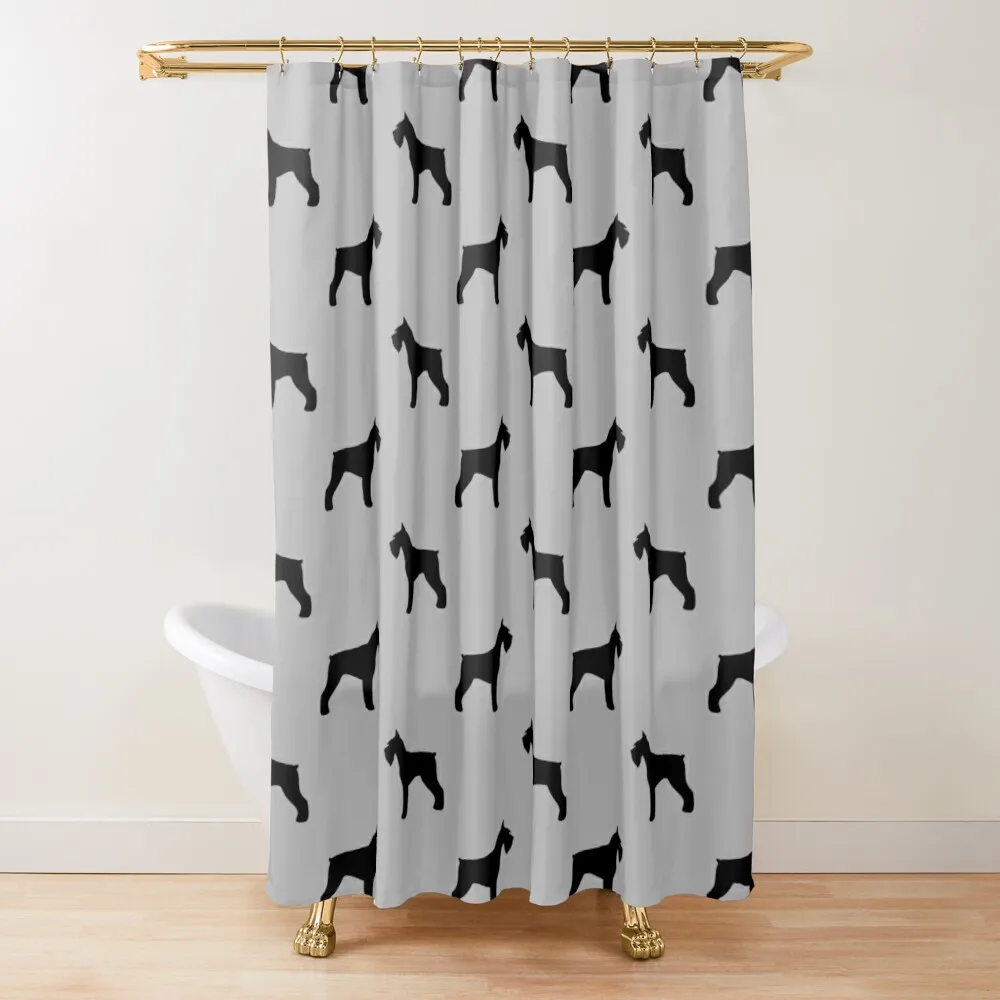 

Giant Schnauzer Silhouette(s) Shower Curtain Shower Sets For Bathroom Bathroom Showers Curtain