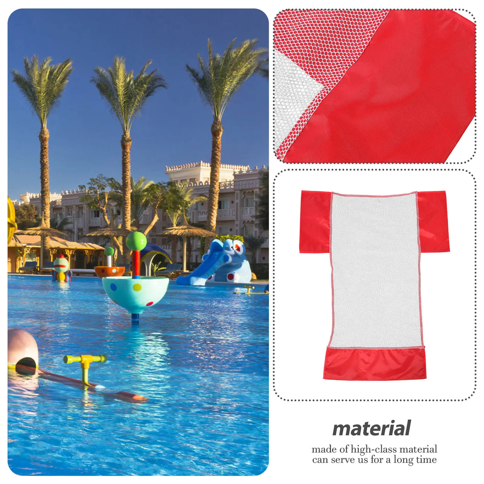 2Pcs Water Swimming Chair Nets High Strength Floating Pool Chair Mesh Comfortable Ergonomic Swim Float Nets for Adults Kids