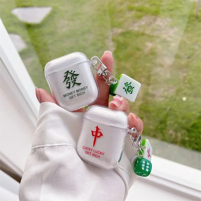 

Mahjong Case for AirPods 4 Airpod 1 2 3 Pro Pro2 Bluetooth Earbuds Charging Box Protective Earphone Case Cover