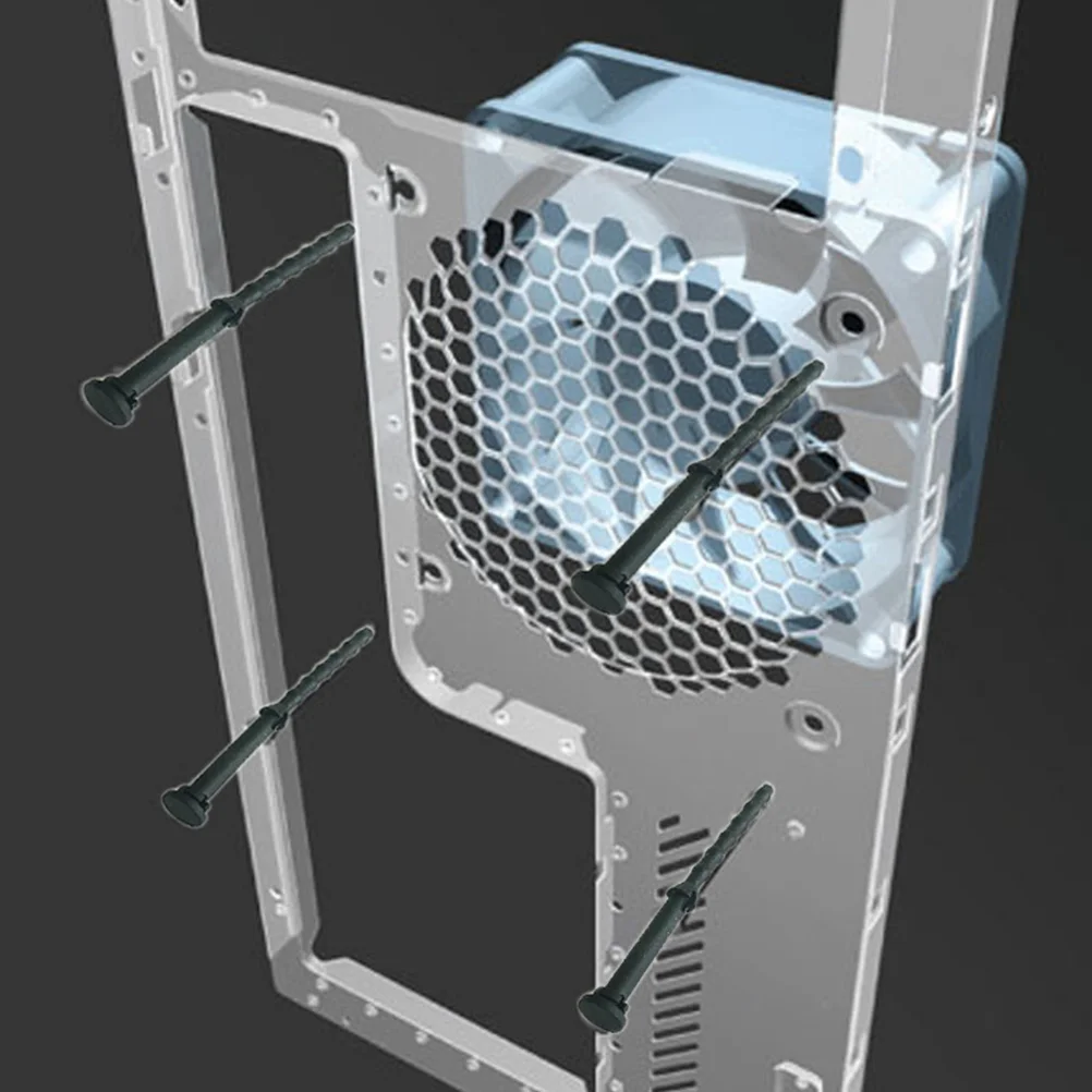 Noctua 선풍기 충격 흡수 고무 못 냉각 컴퓨터 케이스, 충격 방지 나사, 블랙 실리콘 쿨러, 24 개