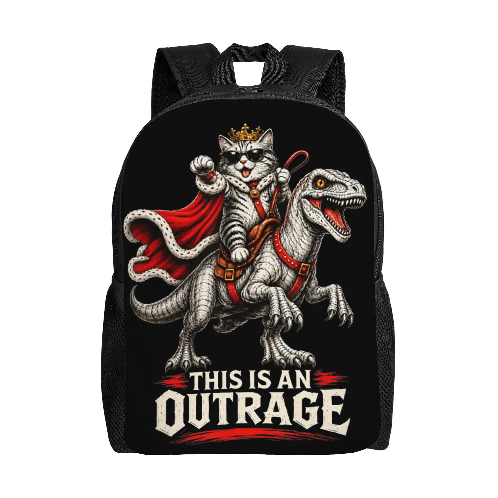 Princess Cat Donut Gold Backpack  Hiking Backpacks Women Design Pattern High School Bags Stylish Rucksack