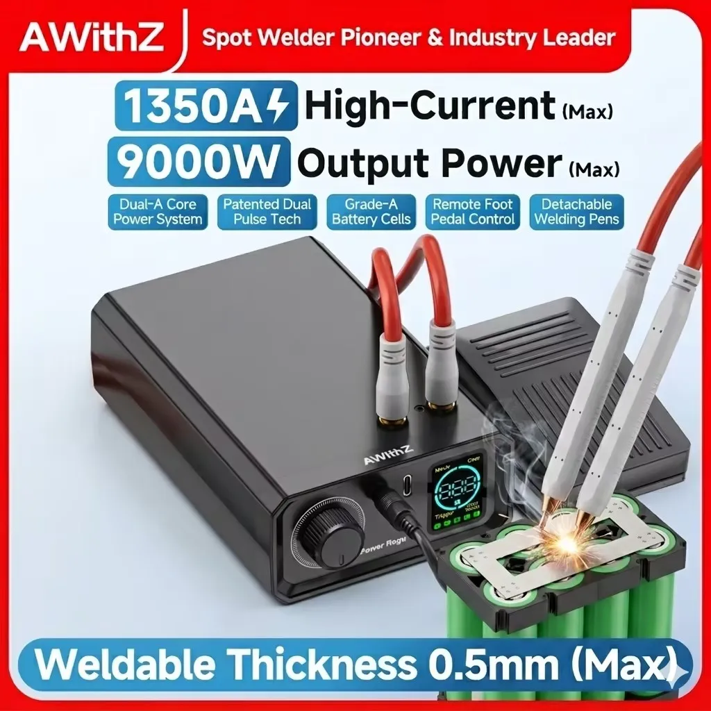Awithz 9000W Spot Welder High Power Portable Pedal Spot Welding Machine Mini DIY Tool Nickel Strip for 18650 Lithium Battery