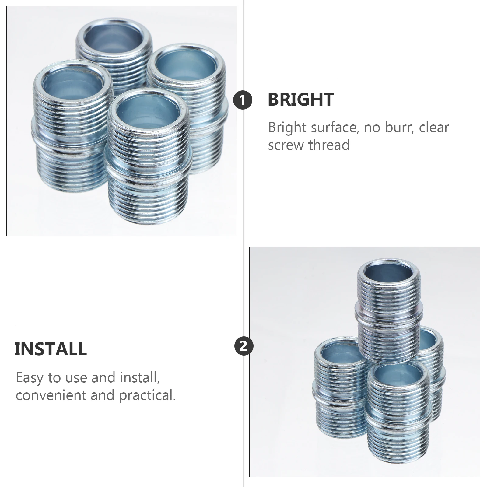 

4pcs Double Head Shelf Support Nut Carbon Steel Bright Surface For 25.0 25.4Mm Glass Wood Laminate Cabinet Wardrobe Bracket