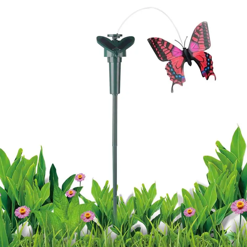 Solar Garden Butterfly Decor Solar Butterflies Realistic Flying Butterfly Double-Sided Print Outdoor Statues Garden Ornaments