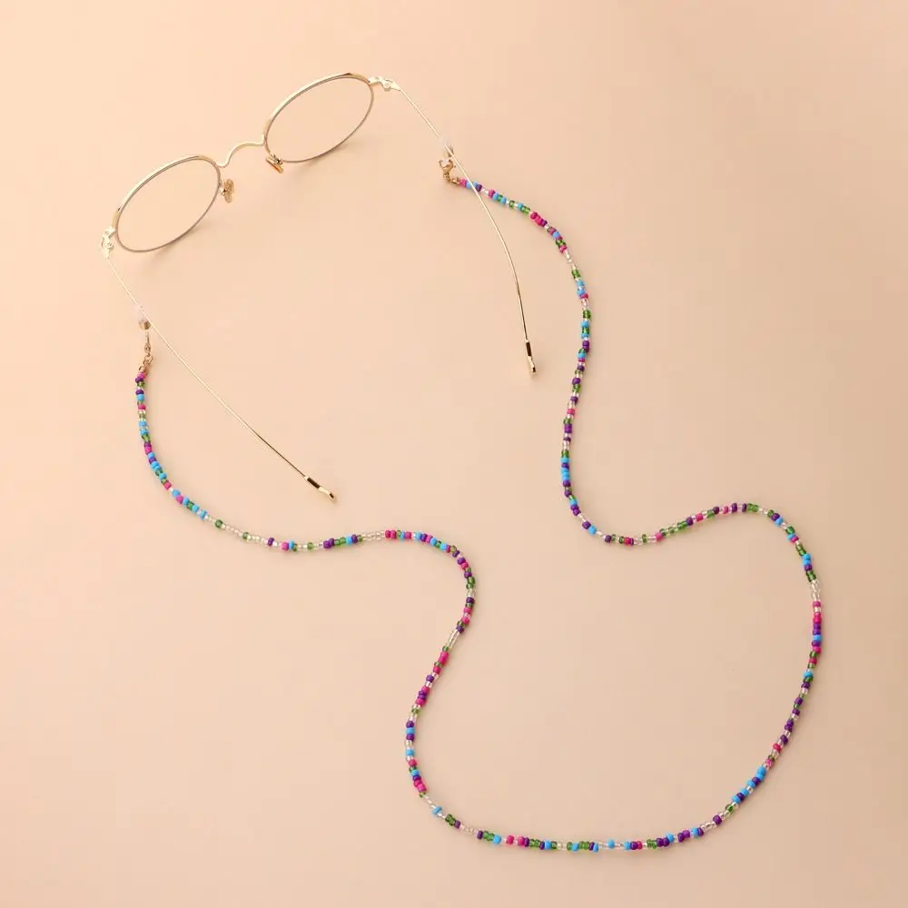 

Metal Chain Colorful Bead Glasses Chain Bohemia Style Neck Strap String Sunglasses Chains Hanging Neck Colorful Eyeglass Lanyard