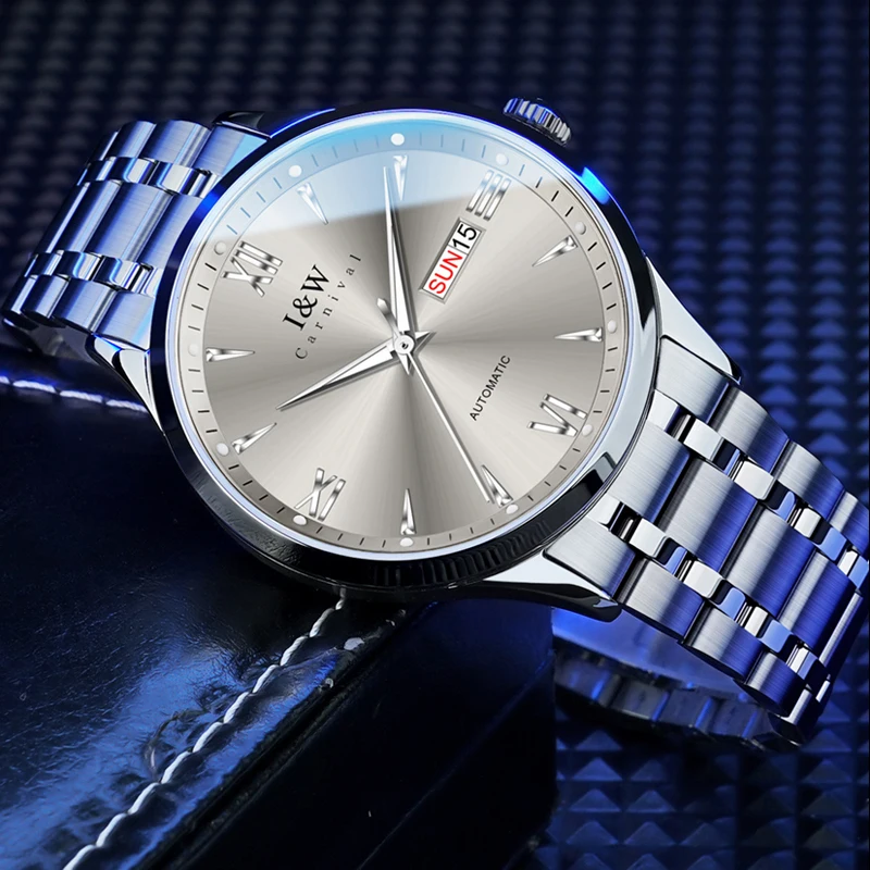 IW ساعات رجالية فاخرة عادية موضة أصلية ساعة ميكانيكية أوتوماتيكية للرجل NH36A حركة مقاوم للماء مضيئة الياقوت