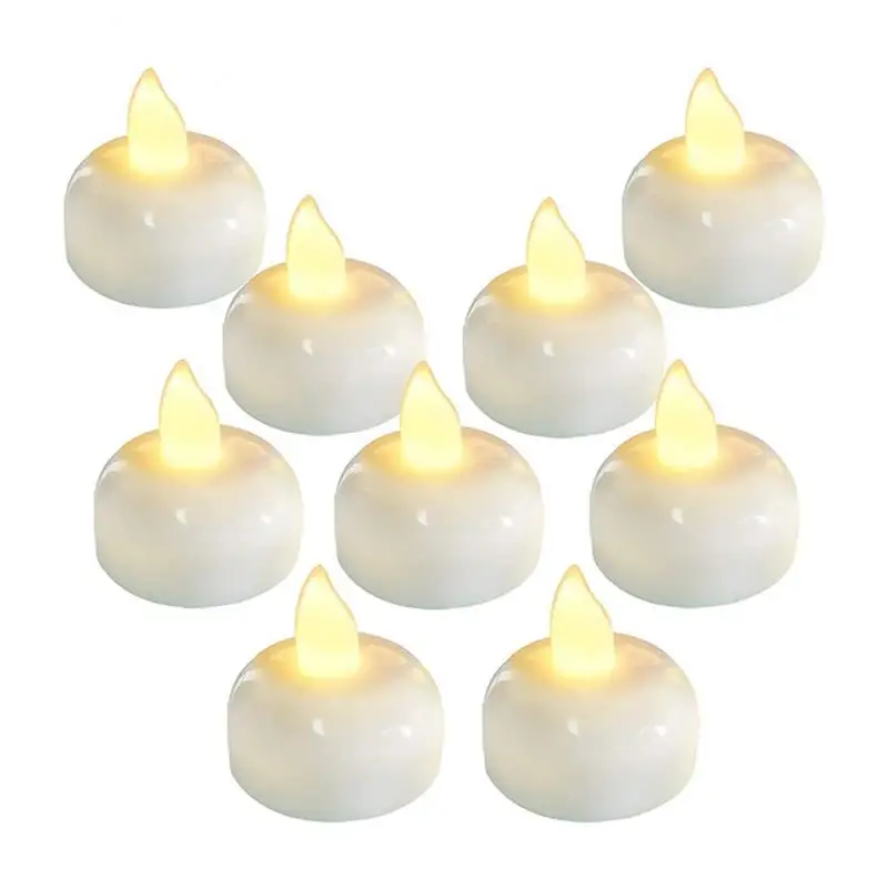 12pcs Floating Candle Lamp Flameless Tea Light Flicker Electronic Waterproof LED Light For Wedding Party Pool Spa Table Decor