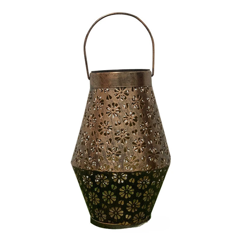 Iron Art Solar Outdoor Light Lawn Chrysanthemum Pattern Projection Light Metal Craft Courtyard Ornament Light