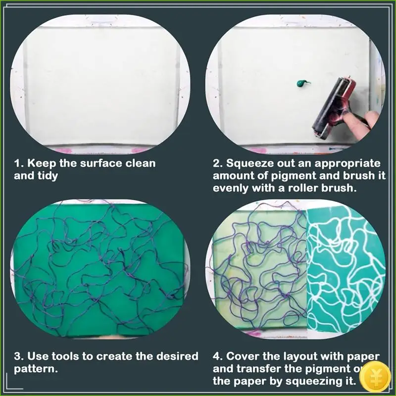 Gel Plate Waterproof And Washable Gel Printing Plate With Rubber, Suitable For Card Making, Arts