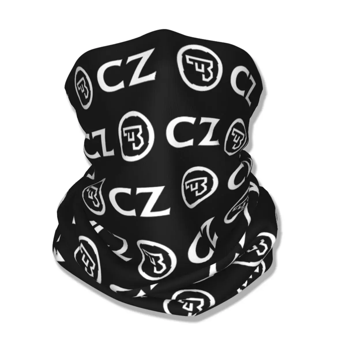 

White CZ Guns Logo Bandana Neck Cover Printed Mask Scarf Warm Headwear Riding for Men Women Adult All Season