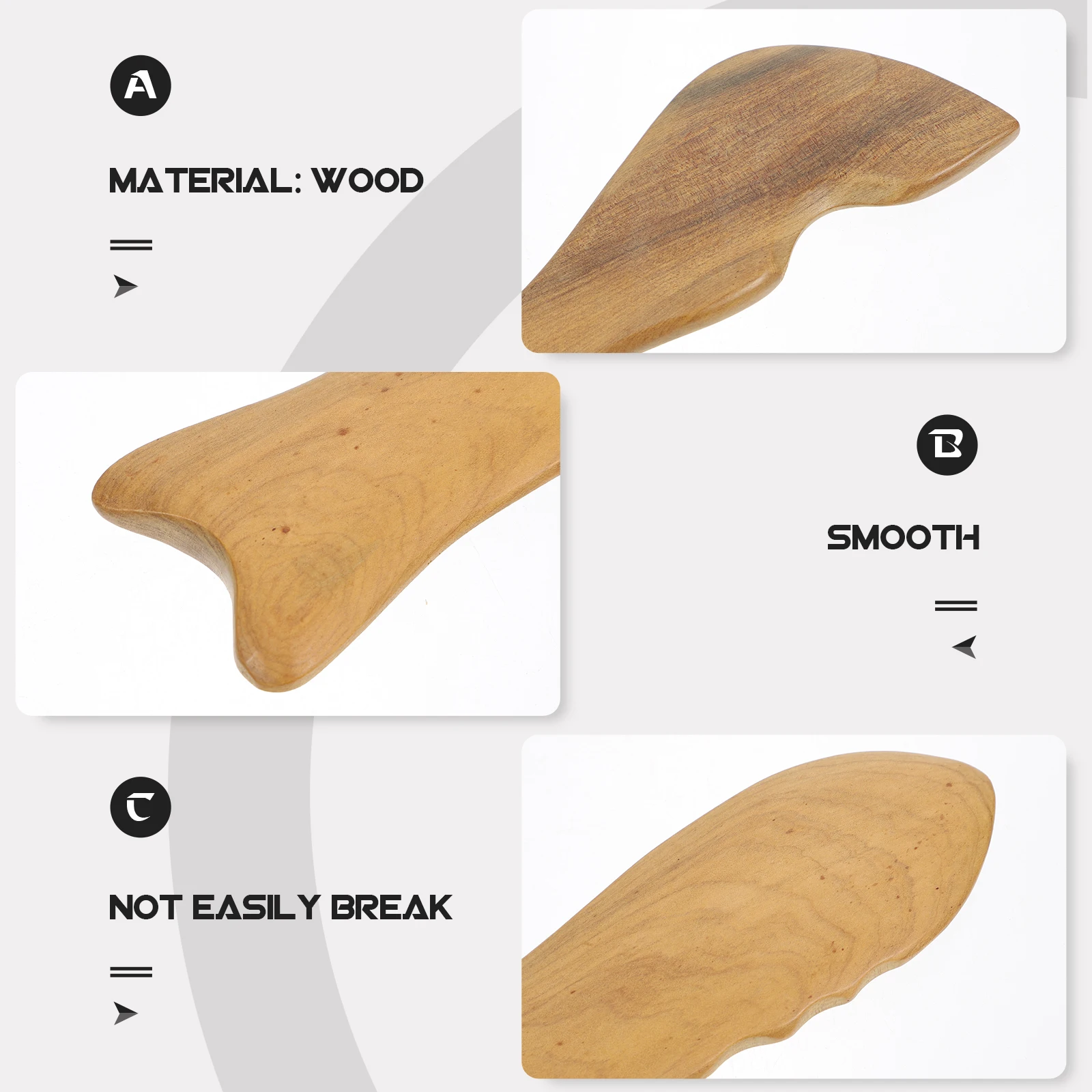 

2pcs Wooden Gua Sha Massage Board Natural Wood Body Face Scraping Tool Portable Lightweight Skincare Therapy Body Care Plate