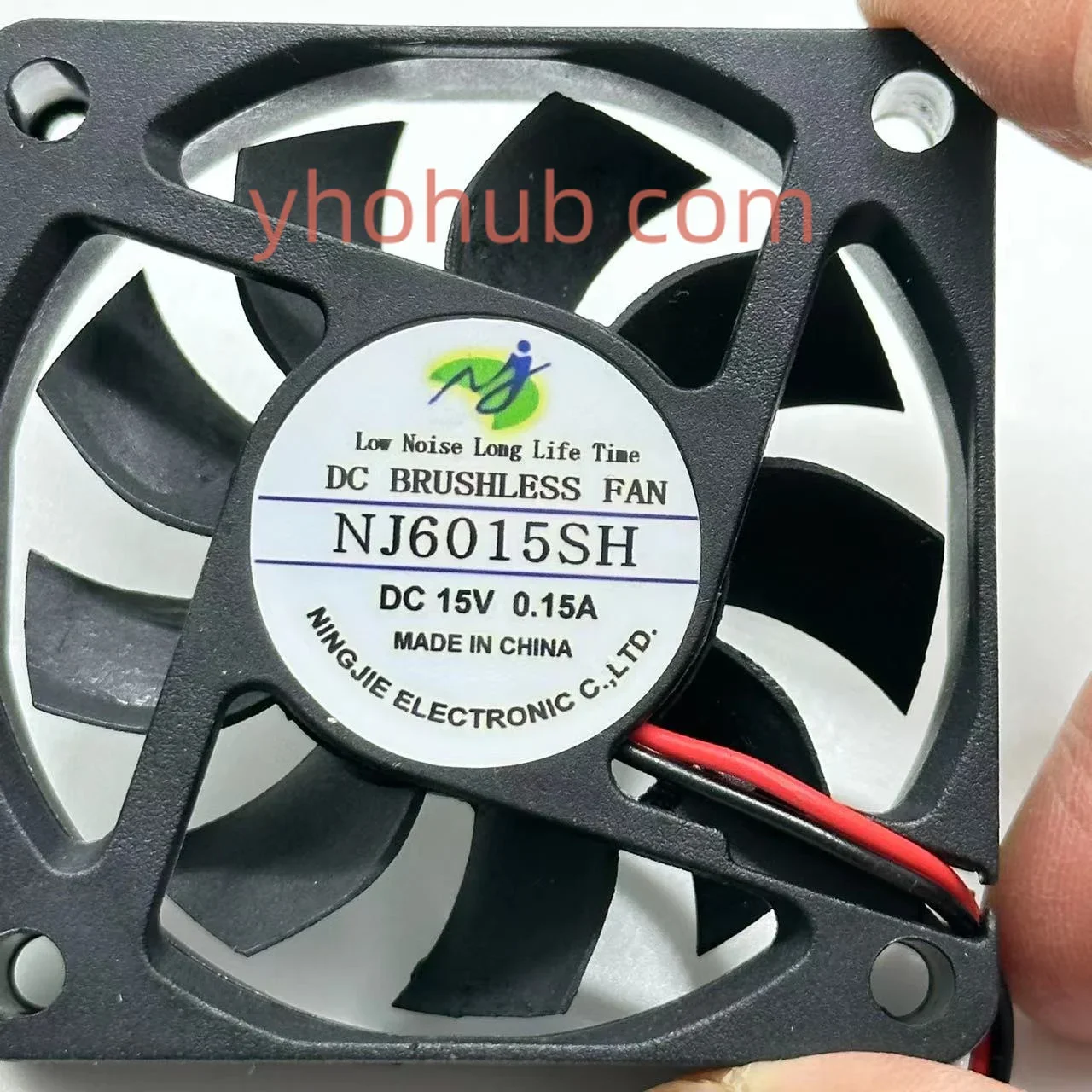 NJ6015SH DC 15V 0.15A 60x60x15mm 2-Wire Server Cooling Fan