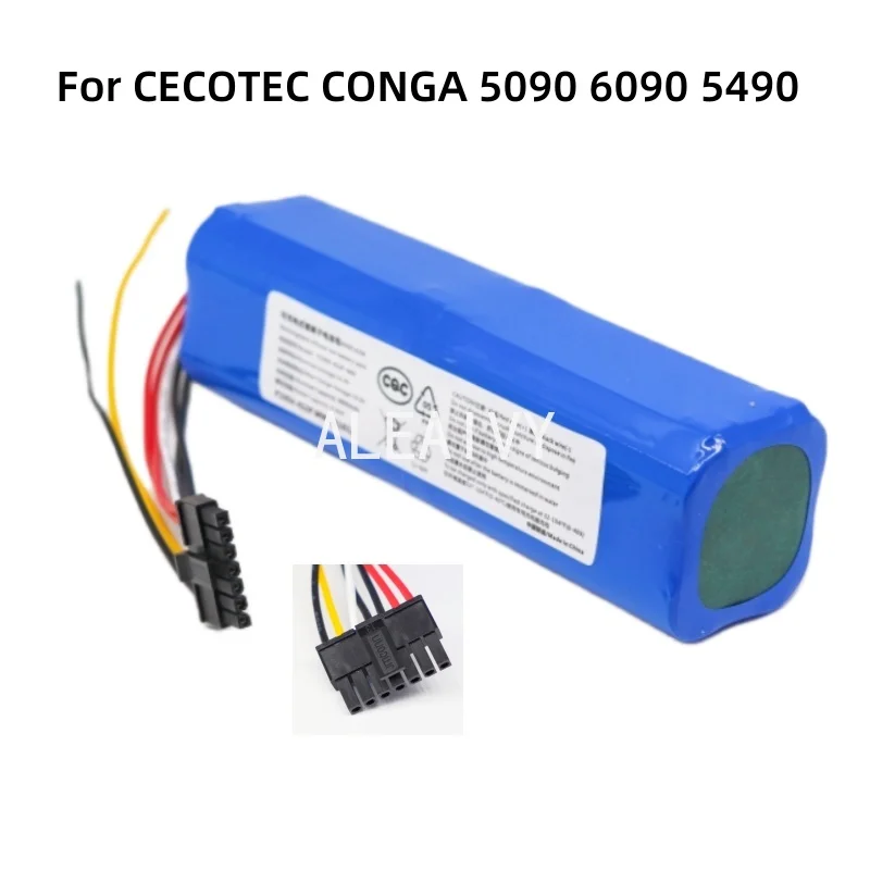 14.4V 6800mAh INR18650 MH1-4S2P-300S Robot Battery For Cecotec Conga 5090 5490 6090 Robotic Vacuum Cleane