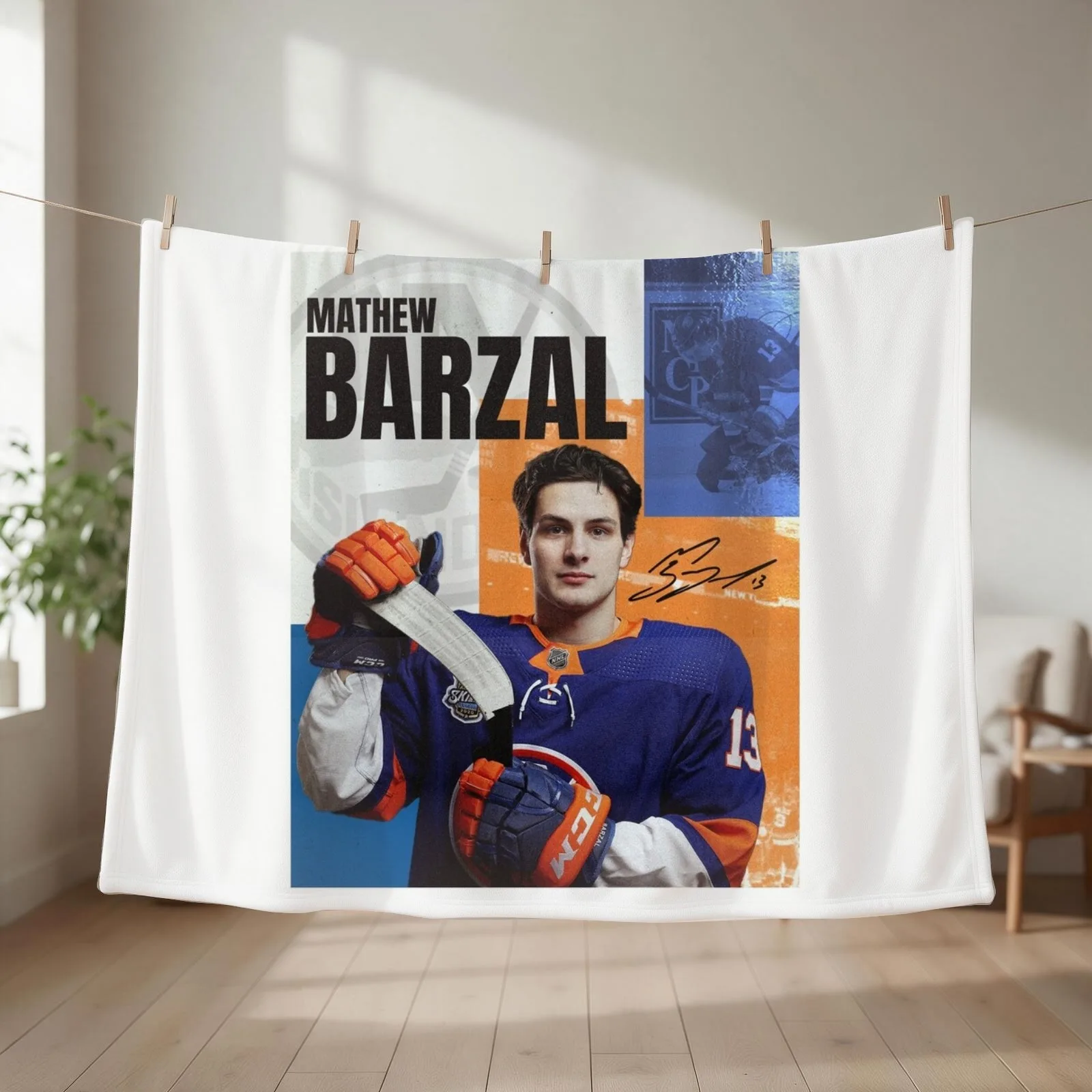 Mathew Barzal Throw Blanket valentine gift ideas Shaggy Fashion Sofas Sofa Throw Blankets