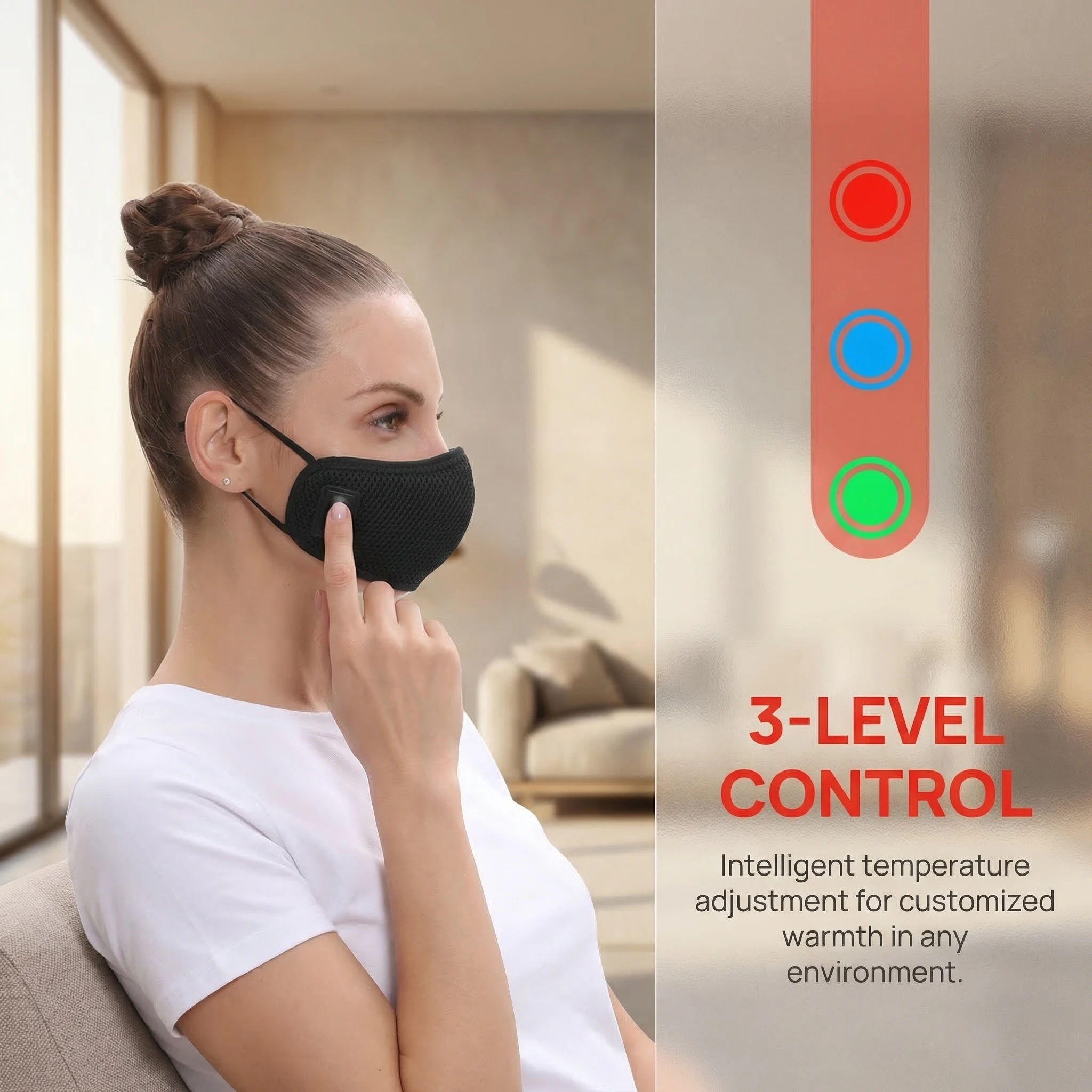 Electric Heating Nose Brace Winter Nose Warmer 3 Temperature Settings Hot Compress Nose Cover for Stuffy Nose