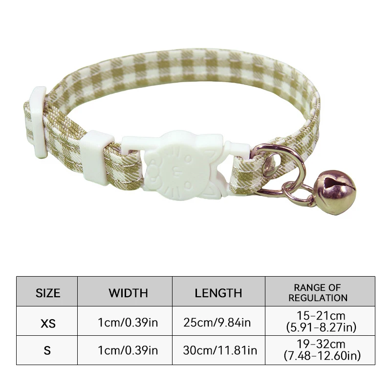 Verstellbares Gitter-Schnallen-Halsband mit Glocke für Katzen: Anti-Erstickungs-Sicherheitskragen und Alltagszubehör für Katzen – Detail 6