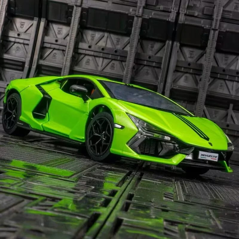 

1:24 Lamborghini Revuelto Alloy Sports Car Model Diecast Metal Racing Car Vehicle Model Simulation Sound and Light Kids Toy Gift