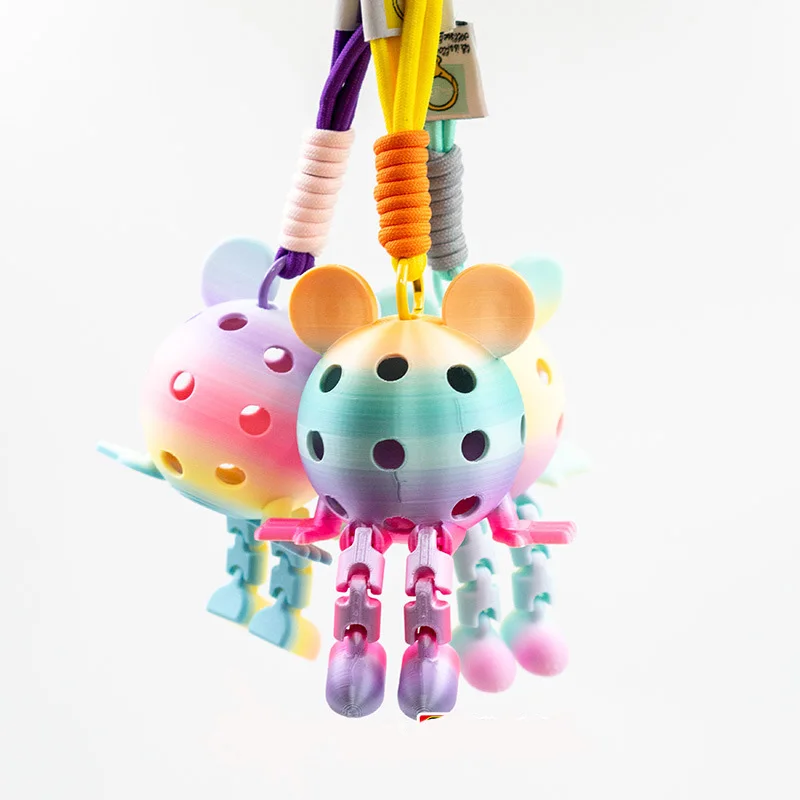 Novelty Pickleball Buddy Keychain Mini Pickleball Pendant Articulated Toy Perfect Gift for Pickleball Lovers Free Lanyard