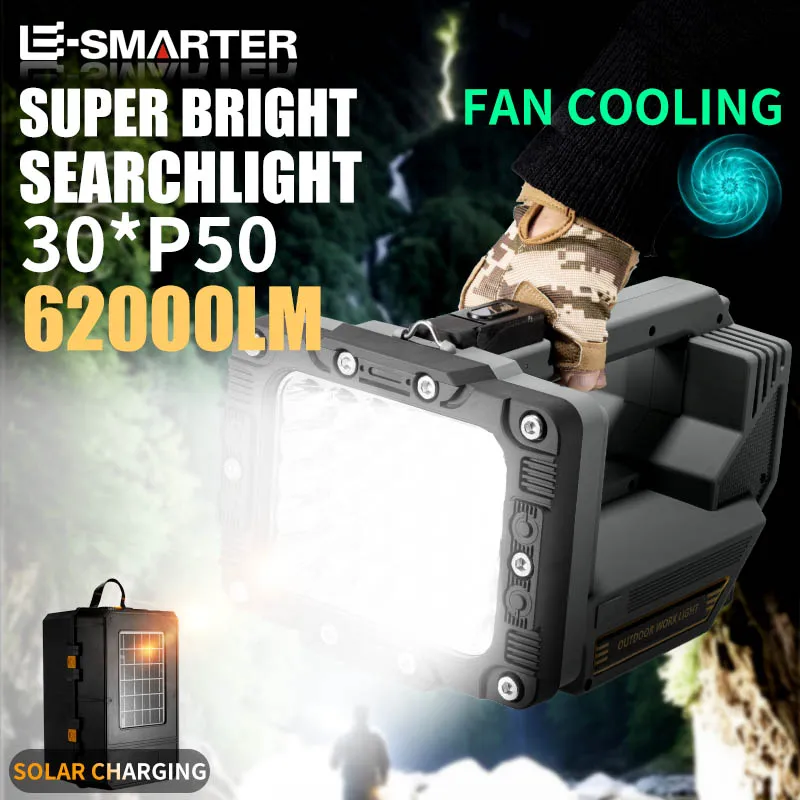 Giant Searchlight P50*30 Giant Bright Camp Lamp Flashlight Adventure Camping Outdoor Hand Lamp