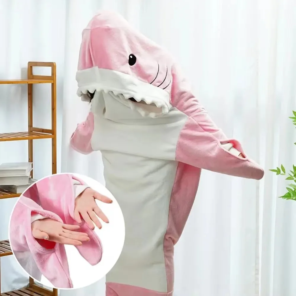 Shark Sleeping Bags Living Room Sofa Blanket Flannel High Quality Fabric Jumpsuit Pajamas Comfort Bedroom Keep Warms Blankets