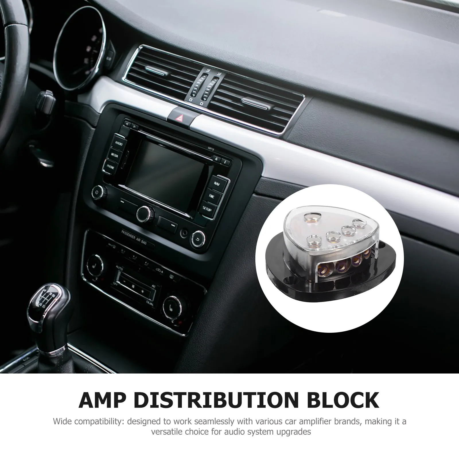 Car Audio Amp Splitter 4 Way Distribution Block for Vehicle Audio Systems Ground Cable Splitter Enhanced Sound Quality Easy