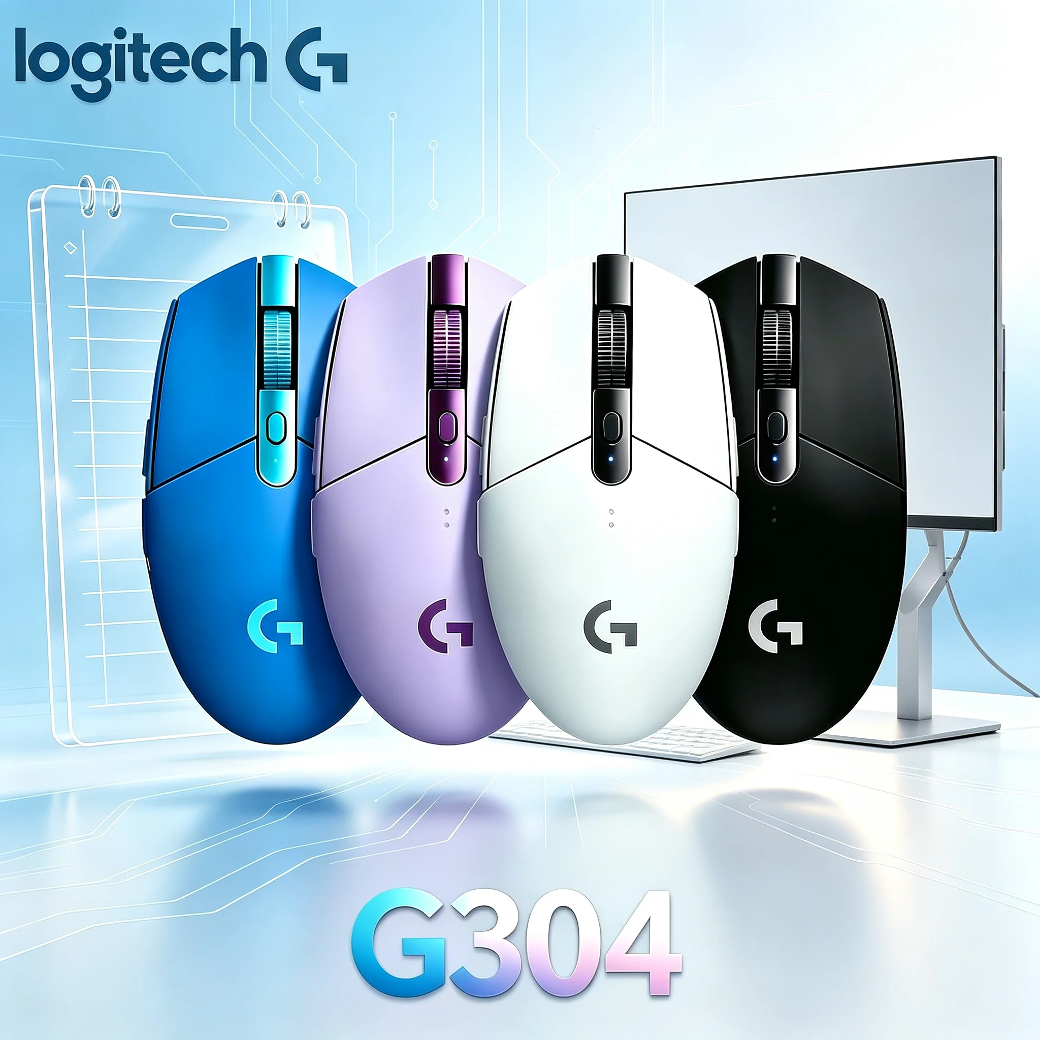 Logitech G304 Wireless Gaming Mouse Wear‑Resistant Shell High‑Precision Tracking for Office Document Work and Competitive Online