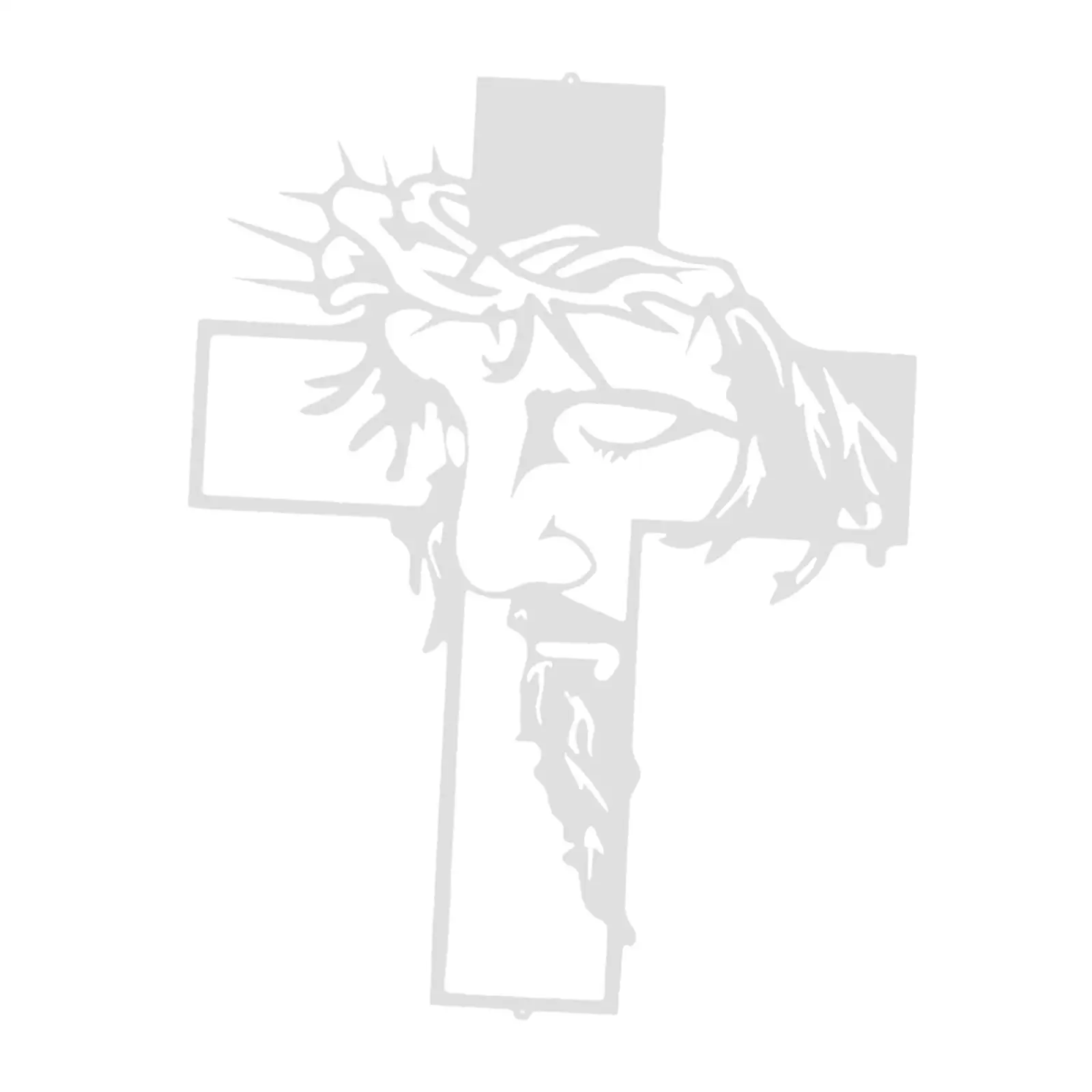 Wall Sculpture Risen Statue Ornament Miniature Craft Wall Cross for Cabinet Home Bedroom Chapel