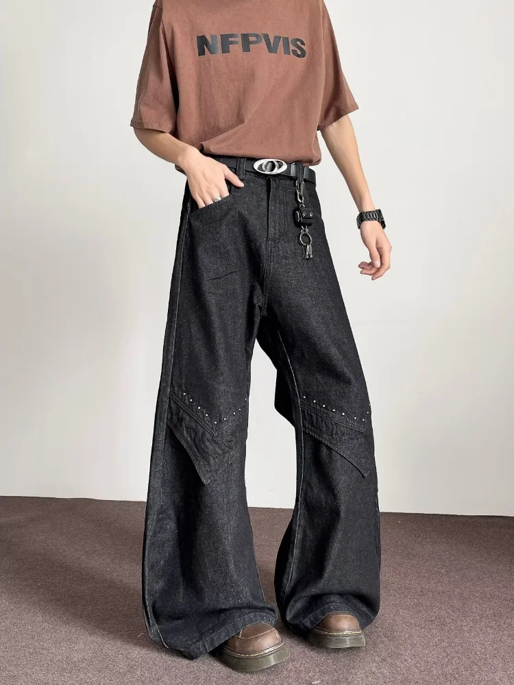 2025, japanische Y2K-Mode, gewaschen, schwarz, Baggy, gestapelte Jeans, Hosen für Herren, Kleidung, weites Bein, Gothic, lange Hosen, Pantalones Hombre – Detail 10