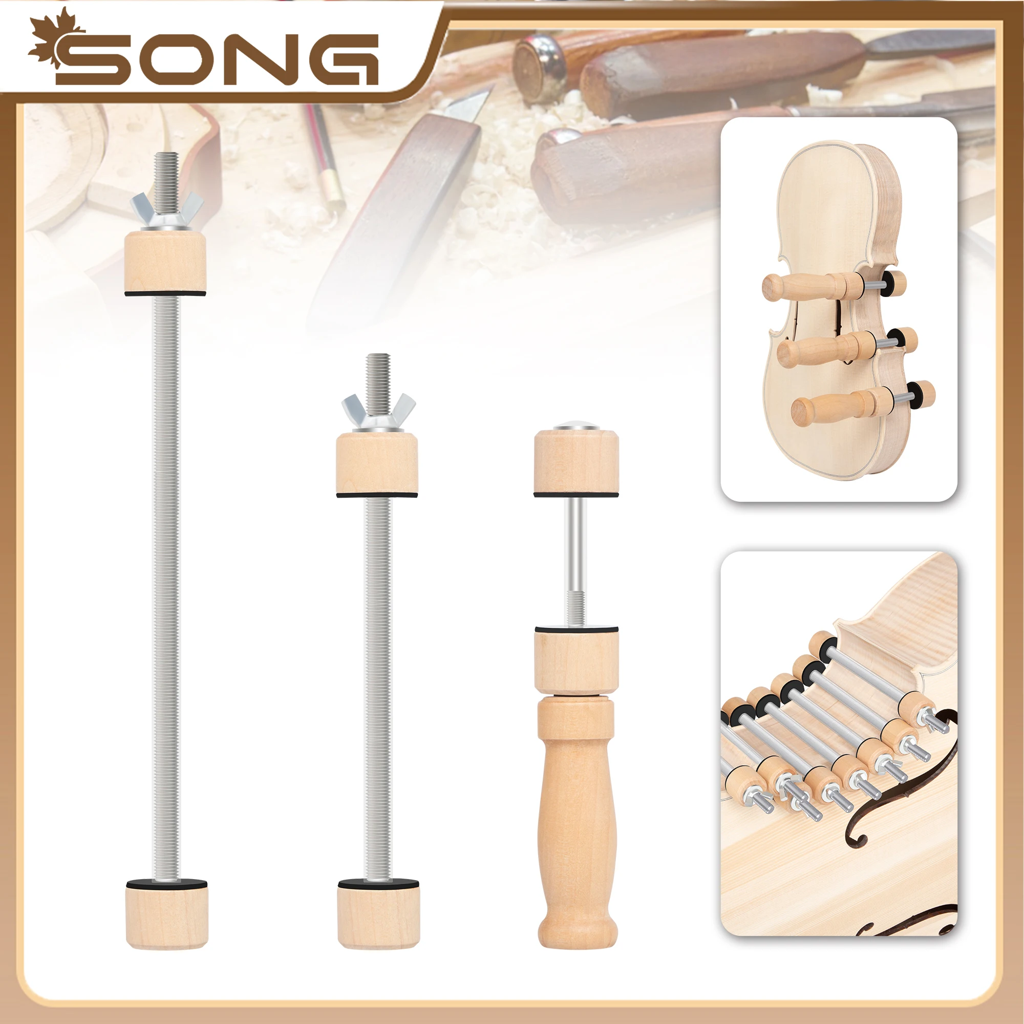 2 szt. Wiolonczela bass-bar thucoat depth: 9 "zaciski, narzędzie barowe bass, wiolonczela maker tool