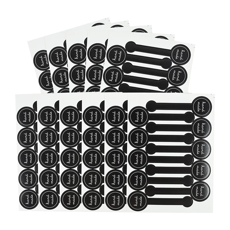 50/100Pcs Adhesive Long Style Hand Black Pudding Sticker Handmade Cake Packaging Sealing Label Kraft Baking DIY Gift Stickers view 4