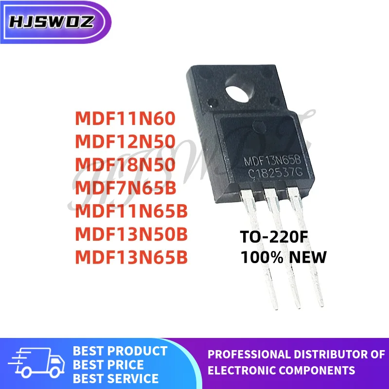 10pcs/LOT MDF11N60 MDF12N50 MDF18N50 MDF7N65B MDF11N65B MDF13N50B MDF13N65B TO-220F MOS Tube