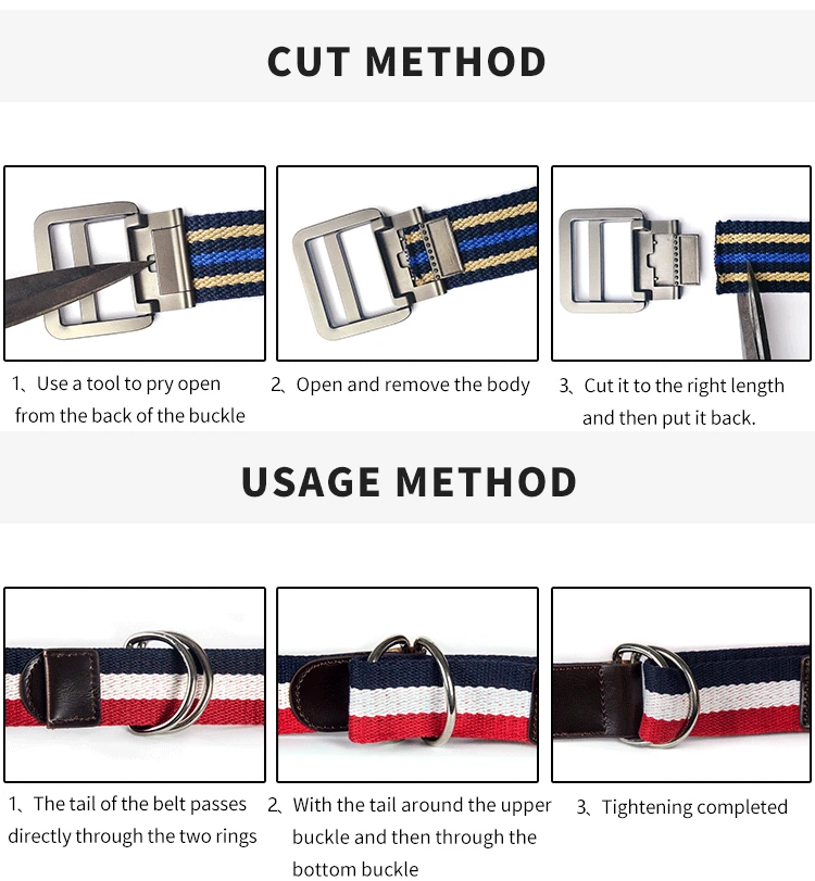 Canvas Belt, Men's Belt, Alloy Double Loop Buckle, Korean Fashion Denim, Teenage Student Pants Belt, Women's Belt