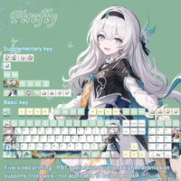 128 Keys Honkai Star Rail Firefly Keycap PBT Dye Subbed Backlit Keycaps Anime Cartoon Key Caps For ANSI 61 87 104 108 Keyboard