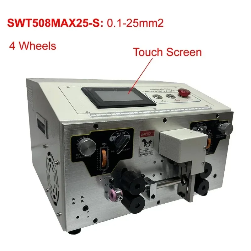 SWT508MAX25 16MM2 25MM2 Automatic Wire Cutter Stripper 220V 110V Touch Screen Adjus Cable Stripping Peeling Cutting Machine