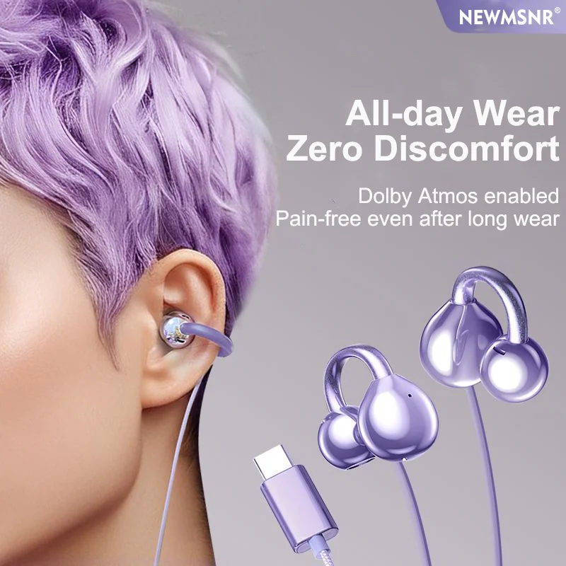 جديد كليب على نوع C & 3.5 مللي متر سماعات أذن سلكية HIFI الصوت سماعات أذن رياضية Handfree سماعات الألعاب مع HD هيئة التصنيع العسكري سماعات سامسونج #1