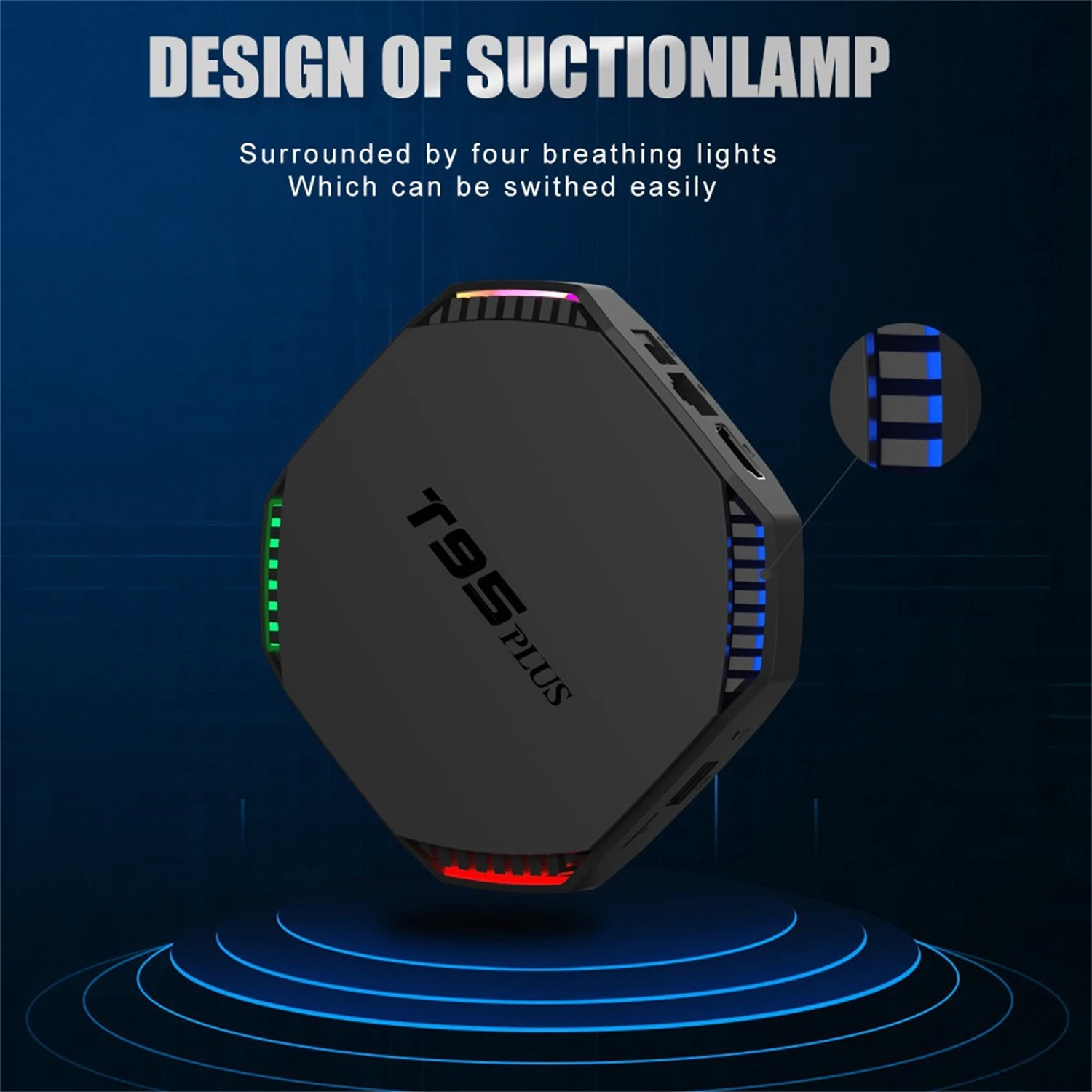 

T95 PLUS TV Box | RK3566 Chip | 8GB+64GB | Dual-Band WiFi & BT | RGB Lighting | 4K Streaming | EU/US Plug