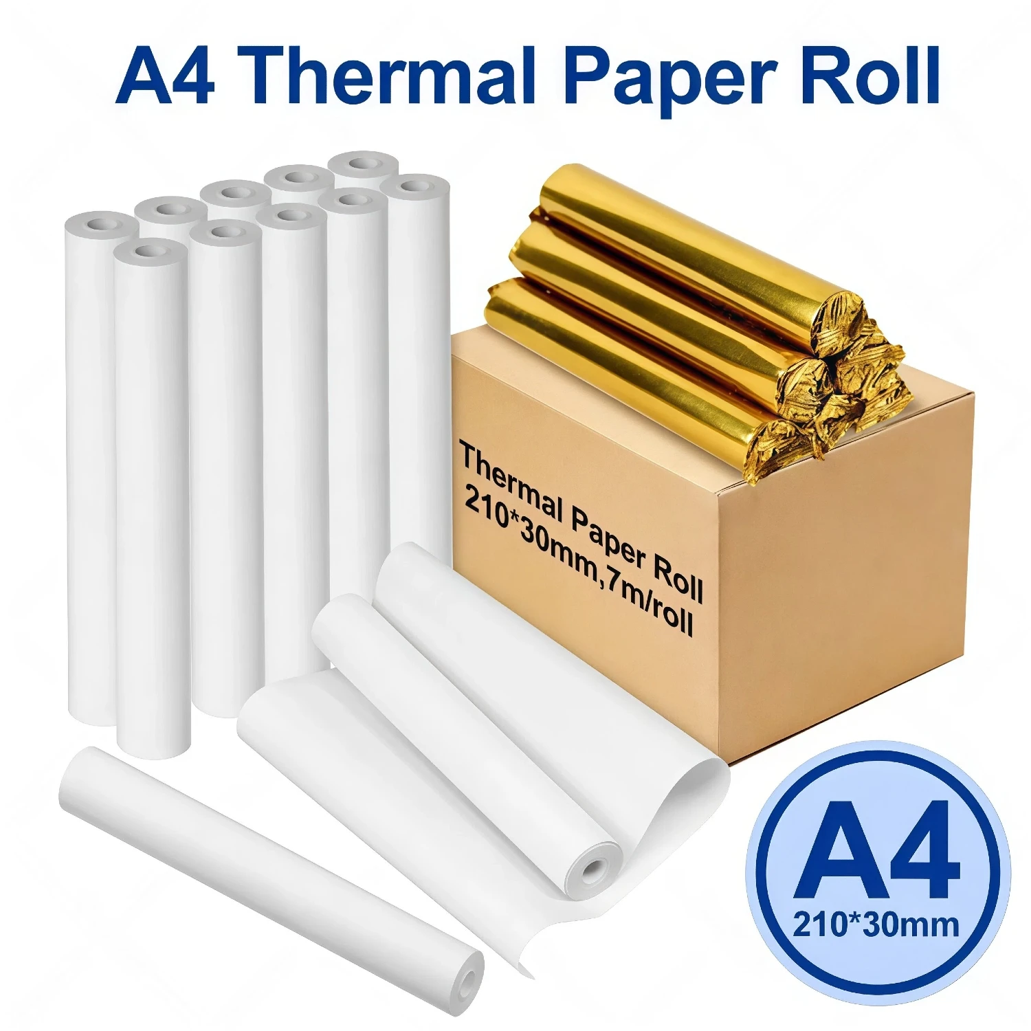 A4 Thermal Printing Paper Portable HD 210*30mm for A4 Wireless Bluetooth A40 Office Teaching Portable Printer Paper Easy Carry