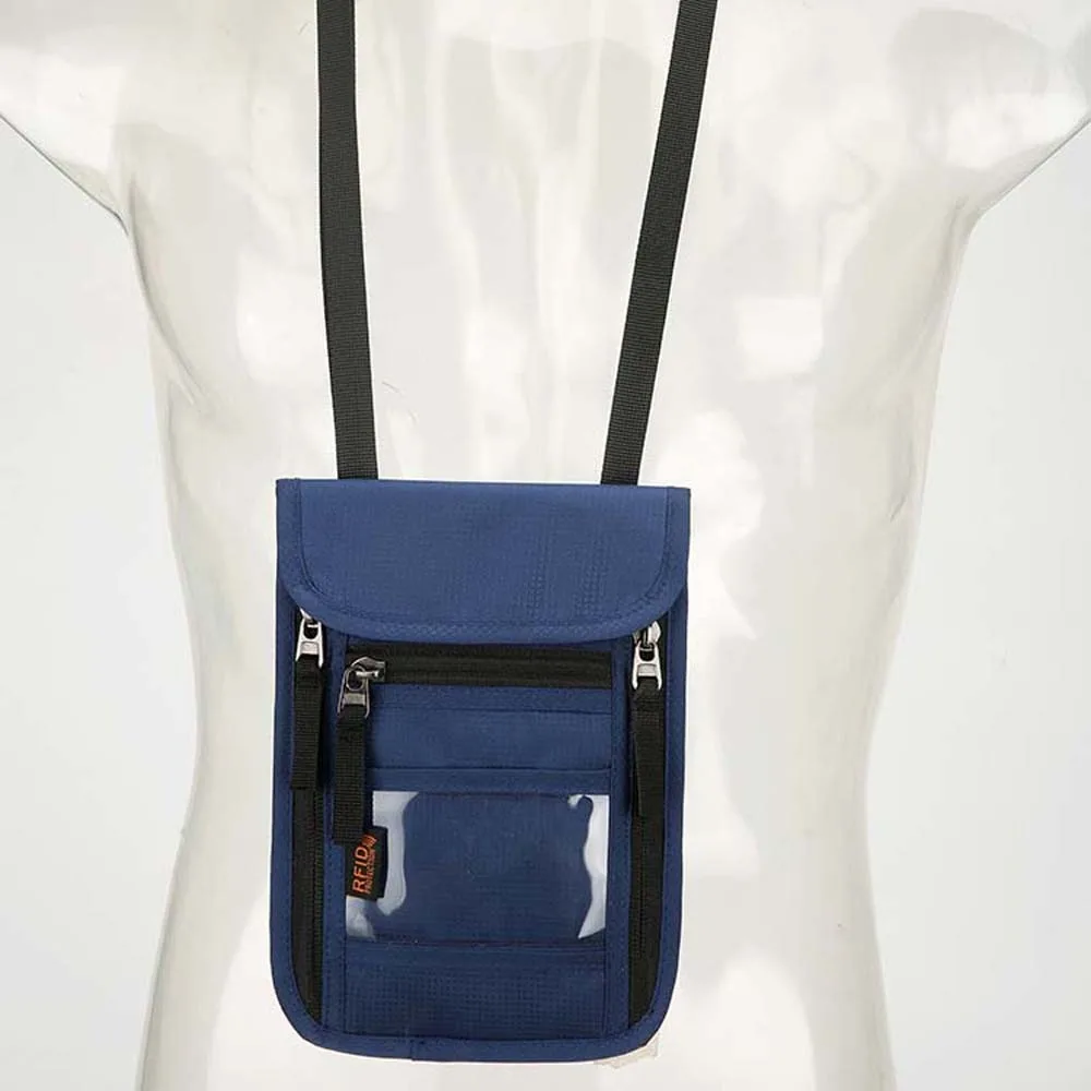 سعة كبيرة حقيبة جواز سفر تتفاعل محفظة نسائية للعملات المعدنية شفافة حقيبة تخزين أوراق الاعتماد البلاستيكية مقصورة مقاوم للماء محفظة رجالية من النايلون #4