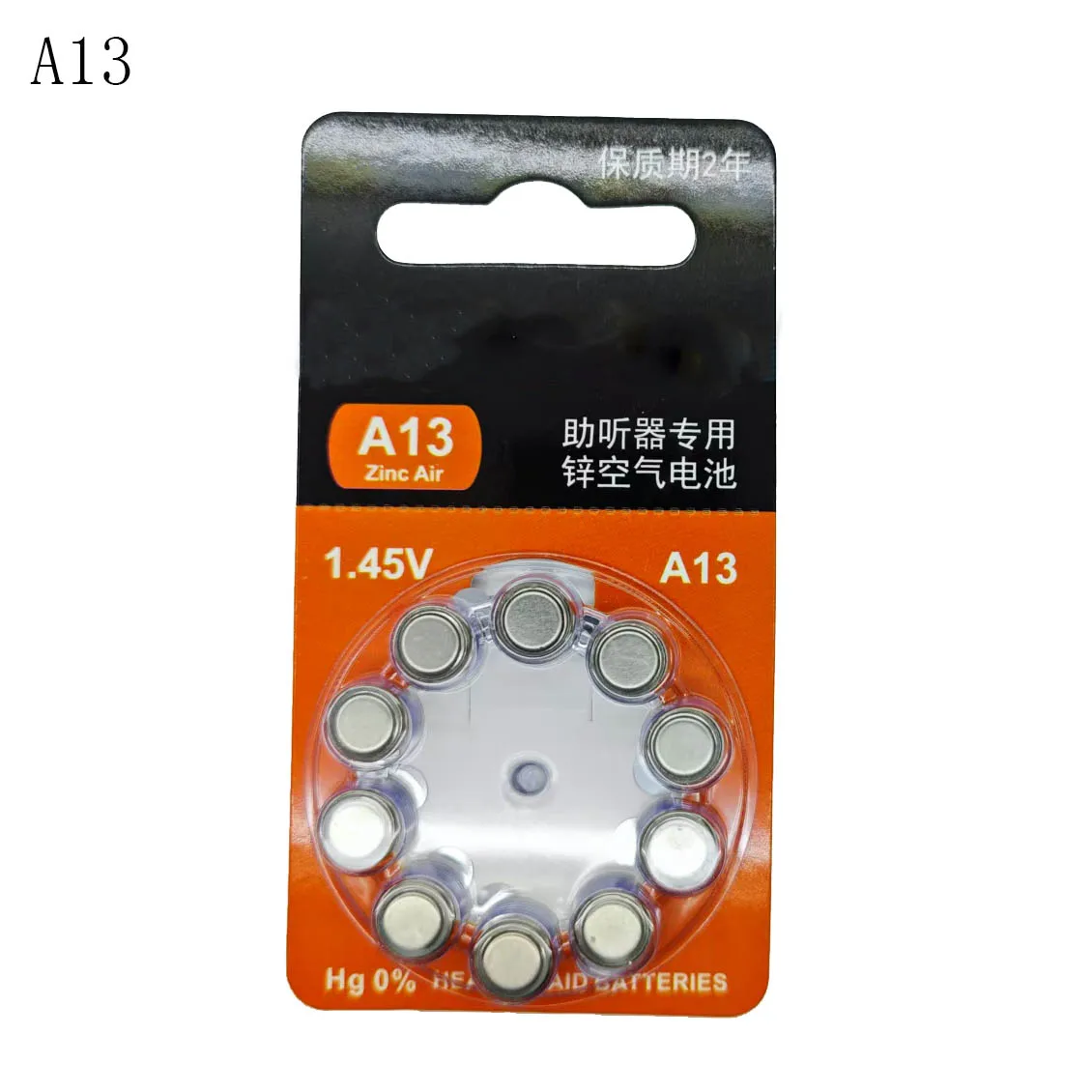 100PCS/LOT A13 Hearing Aid Batteries 13 1.45V For Ear-back Or Concha-cavity Hearing Aids Zinc-air Battery