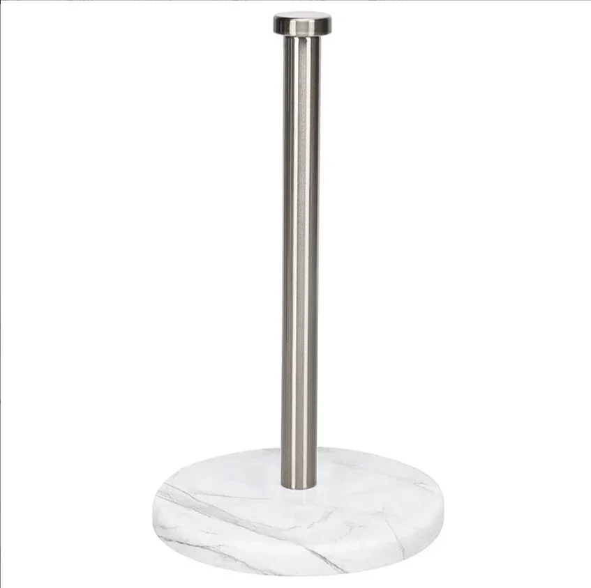 

Nordic Marble Kitchen Paper Towel Rack Brushed Gold Vertical Roll Holder for Dining Table Plastic Wrap Storage