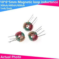 5pcs 10*6*5-300uh/400uh/600uh/1mh/2mh 0.5wire 2A Split Winding Magnetic Ring Common Mode Inductor Filter Inductor