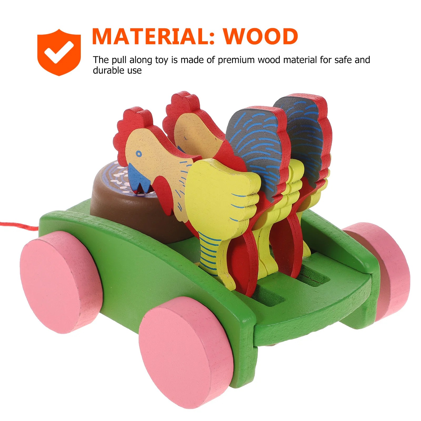 Kereta Hewan Cantik Mainan Tarik Tali untuk Bayi, Mainan Edukasi Dini untuk Balita, Latihan Keterampilan Kognitif