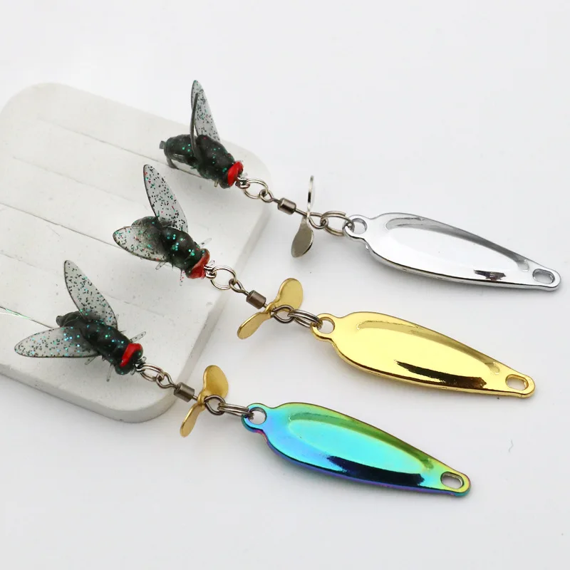 

12pcs 2.5g 3.5g 5g Bionic Small Things Fly Fishing Bait Trout Jigs Flies Insects Lures Spinner Glitter Swim Baits Fishing Hook