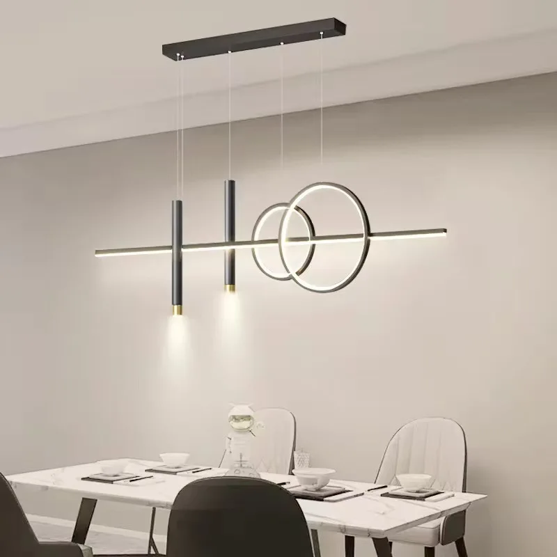 

Zhongshan Modern Minimalist Luxe Pendant Light: Long Strip Creative Designer Lighting for Dining Room, Dining Table