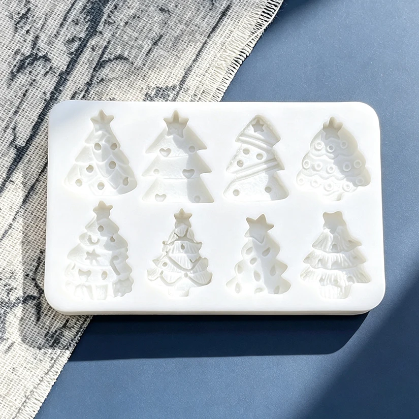 Weihnachtsbaum Silikon-Zuckergussform Harzwerkzeuge Cupcake-Backform Fondant-Kuchendekorationswerkzeuge – Detail 3