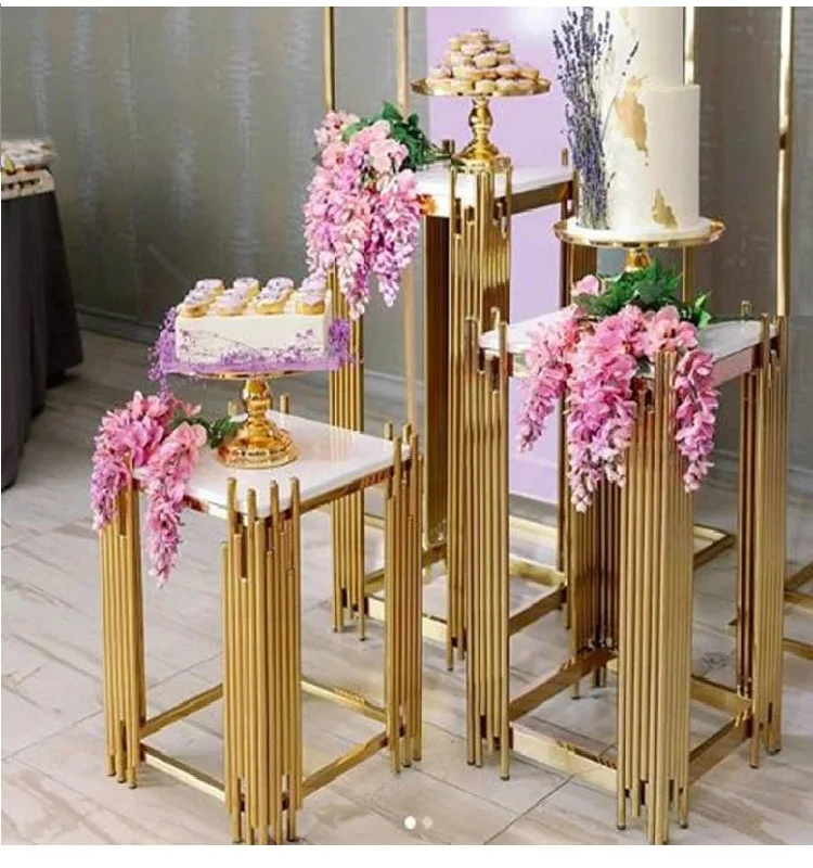 

3pcs Luxury Grand Event Column Acrylic Holder Plinth Dessert Table Wedding Birthday Cake Cookie Food Chocolate display stand