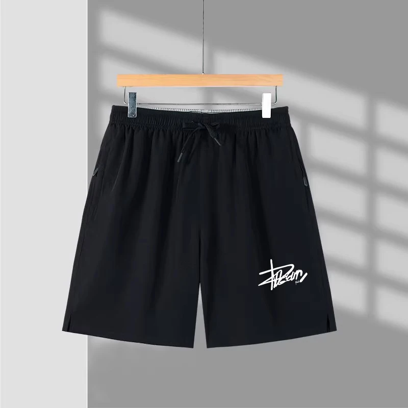 

Свободные спортивные шорты для мужчин, летние, быстросохнущие, для бега и фитнеса, большие размеры, брюки 3/4, молодежная спортивная одежда из полиэстера