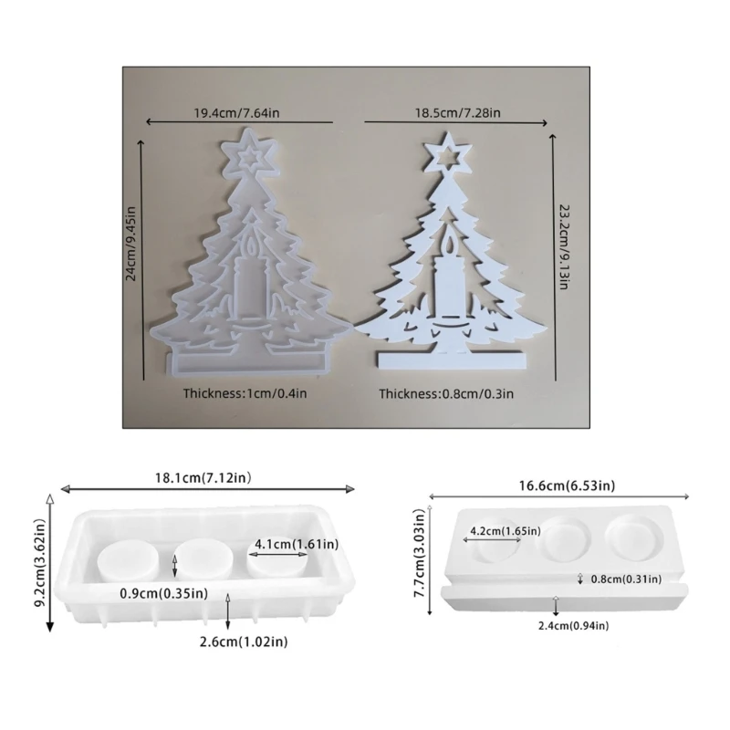 Portavelas árbol Navidad, molde silicona, candelabro, cemento, yeso, molde artesanal